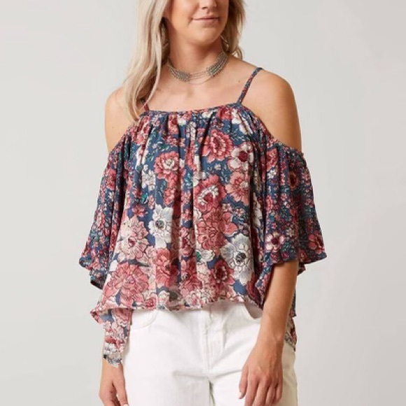 Billabong Tops - BILLABONG COLD SHOULDER FLORAL TOP